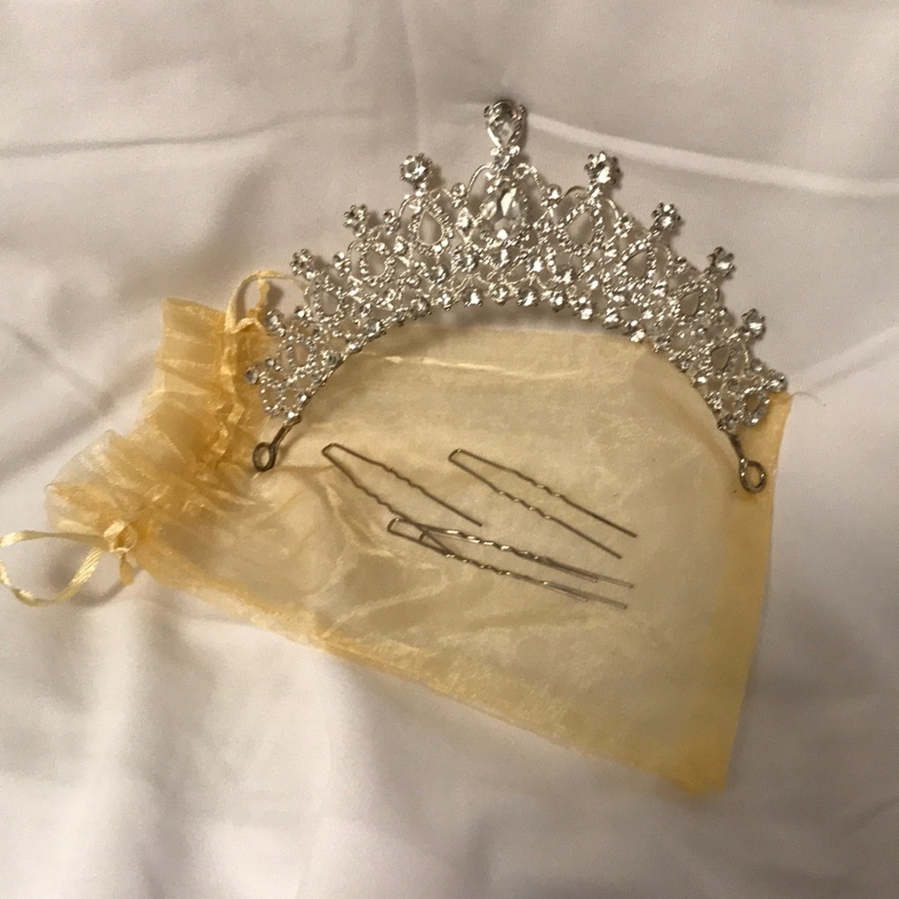 Wedding Head Piece Silver With Crystals